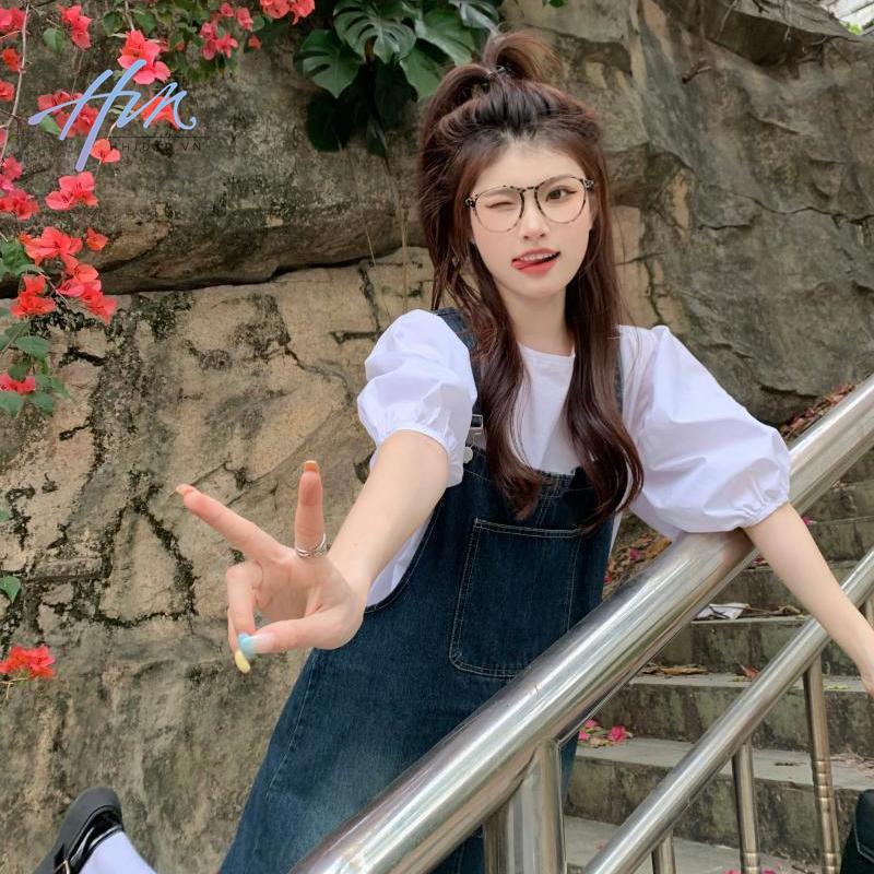 Đầm Yếm Denim Dài Vừa Dáng Rộng Thiết Kế Sờn Phong Cách Pháp Cổ Điển Thời Trang Mùa Hè 2023 Mới Dành Cho