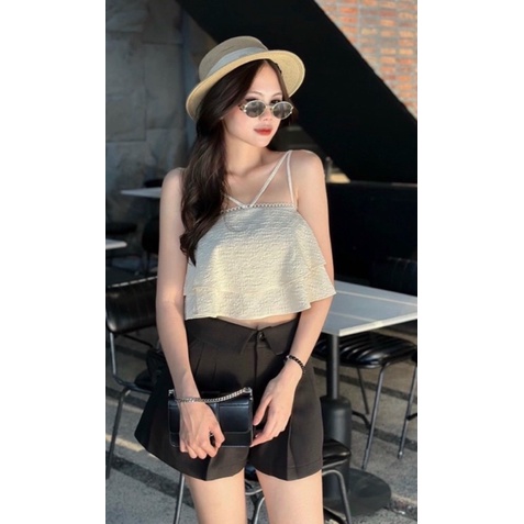 Áo crop 2s viền tròn