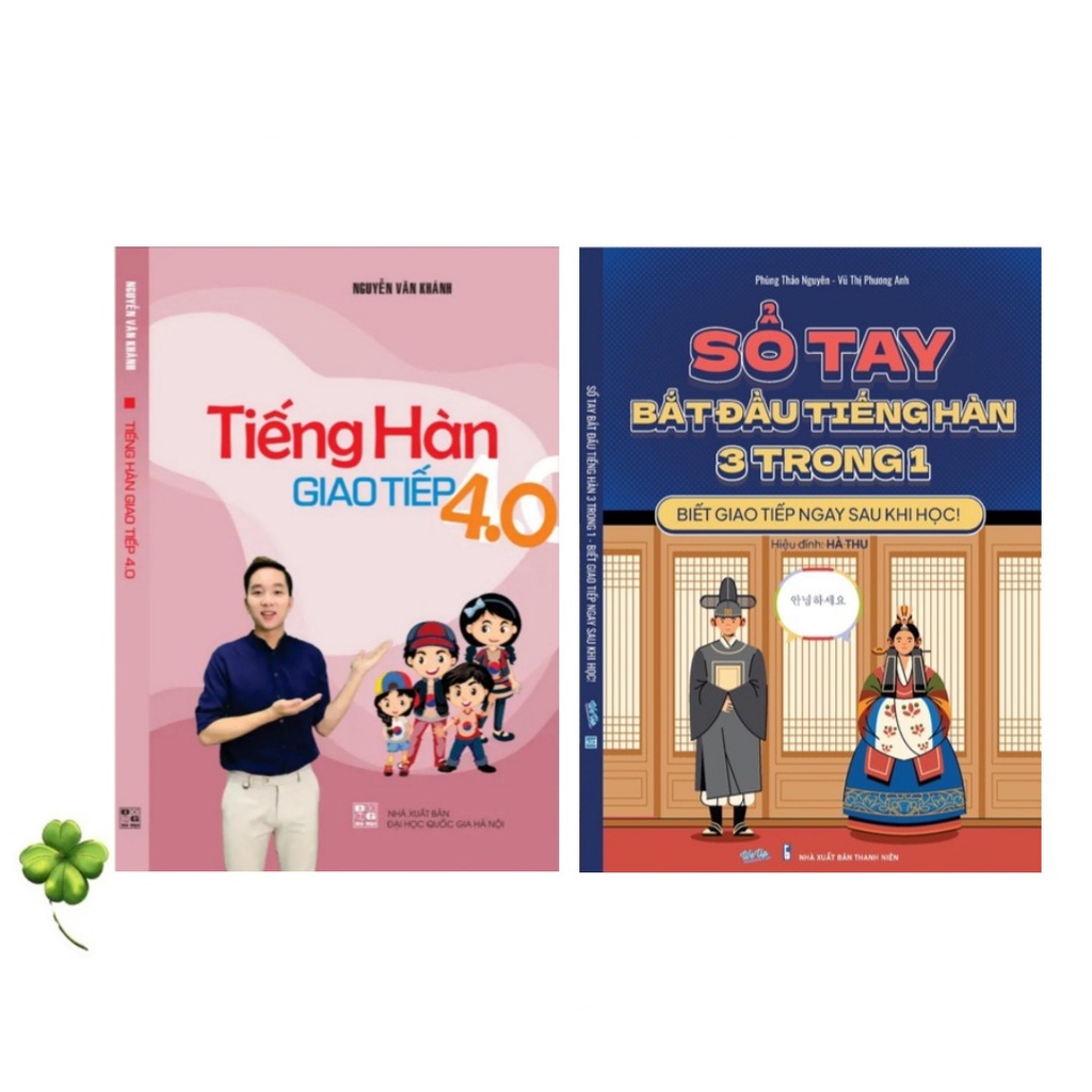 Combo 2 Cuốn Sổ Tay Bắt Đầu Tiếng Hàn 3 Trong 1 và Tiếng Hàn Giao Tiếp 4.0