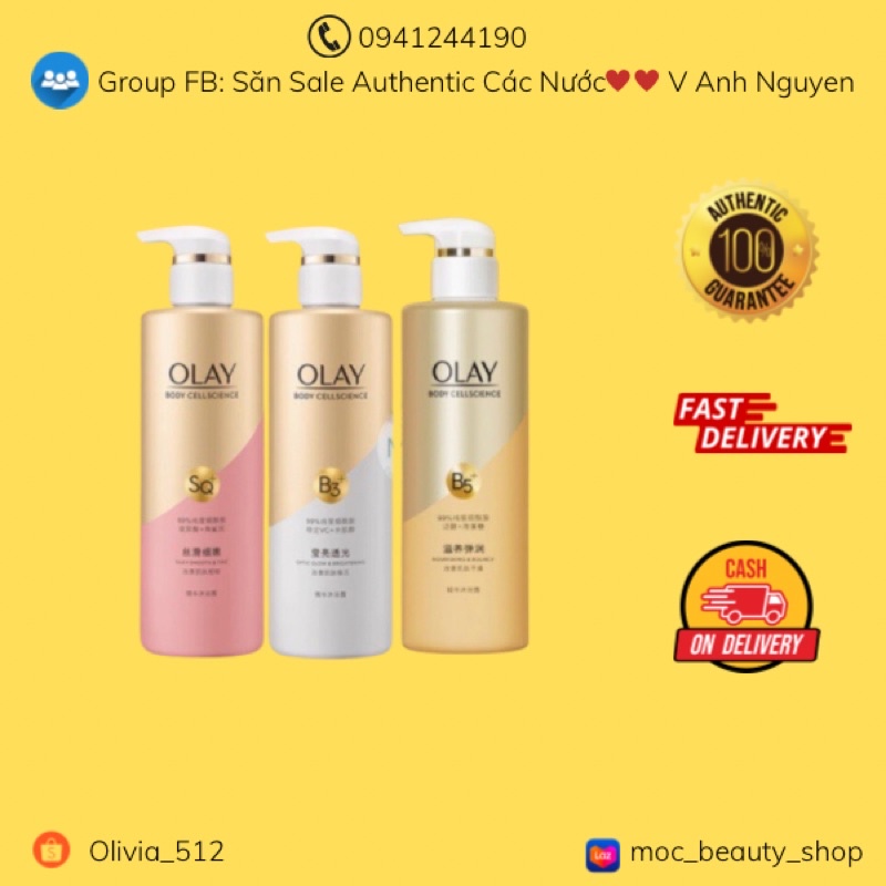 Sữa tắm Olay bản Trung 500ml các loại