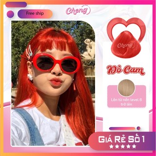 Thuốc nhuộm tóc màu đỏ cam - orange red cần tẩy tóc | chenglovehairs, chenglovehair