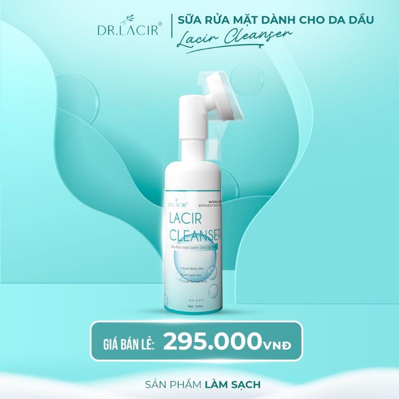 . Sữa rửa mặt bạc hà kiềm dầu Lacir 150ml kiềm dầu, làm sạch sâu