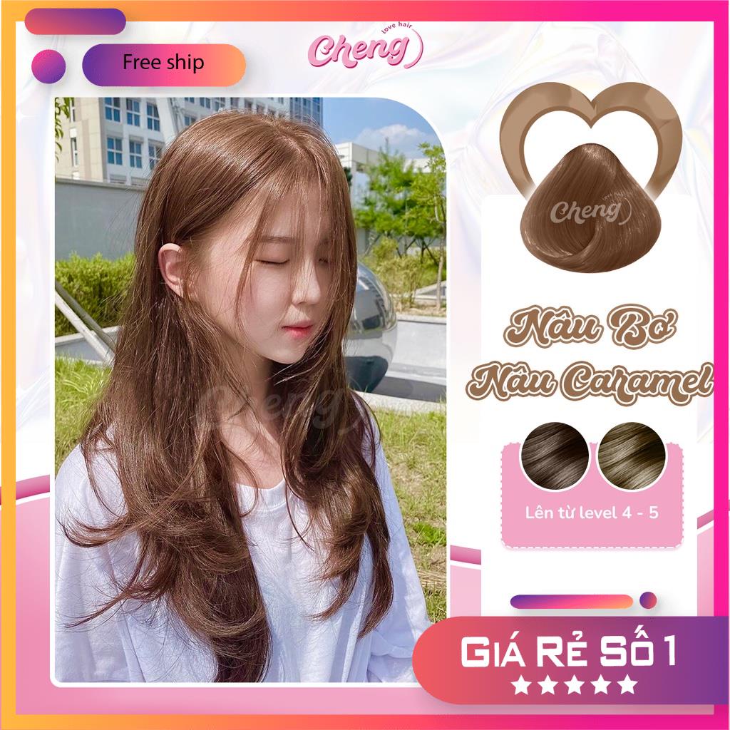 Thuốc Nhuộm Tóc Màu NÂU CARAMEL - NÂU BƠ Không Tẩy | Chenglovehair, Chenglovehairs