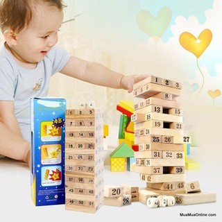 Bộ đồ chơi rút gỗ wiss toys 54 thanh