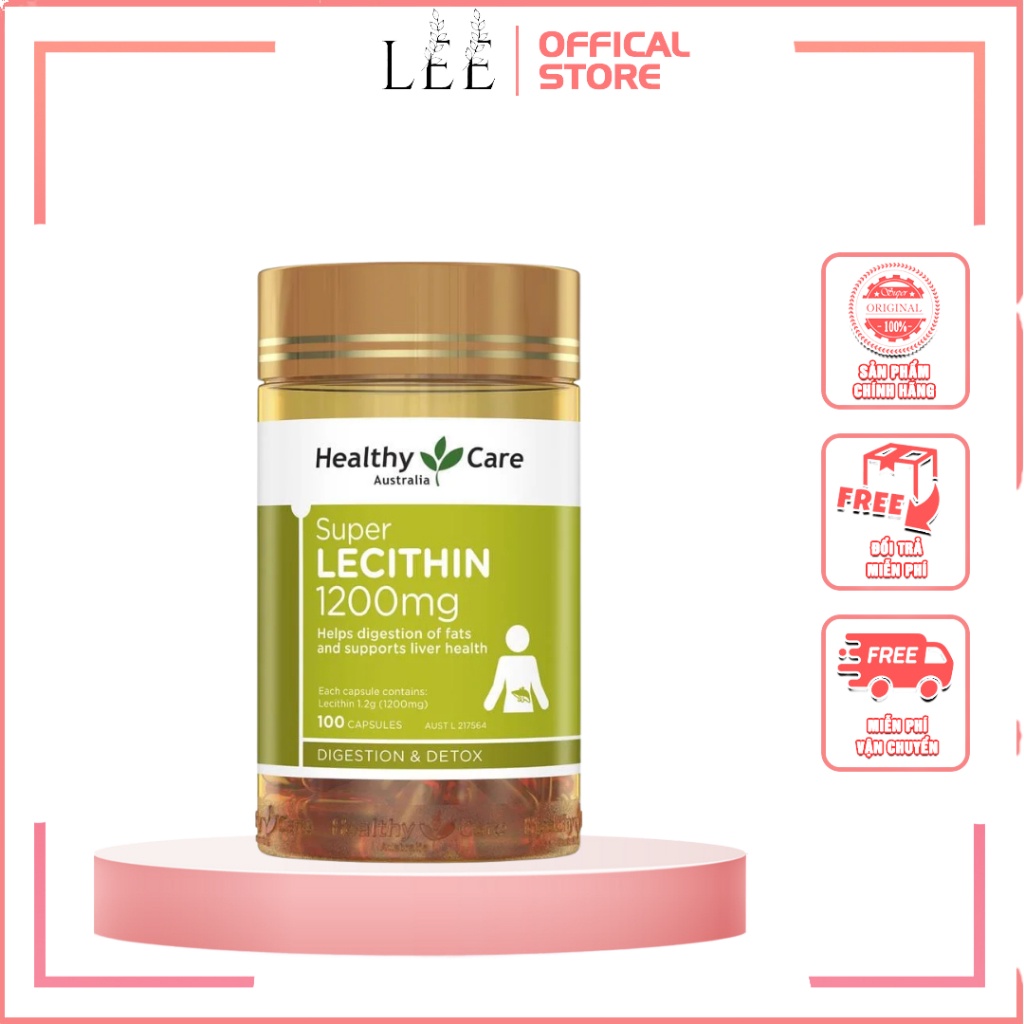 Viên uống tinh chất mầm đậu nành Healthy Care Super Lecithin 1200mg đẹp da, cân bằng nội tiết tố