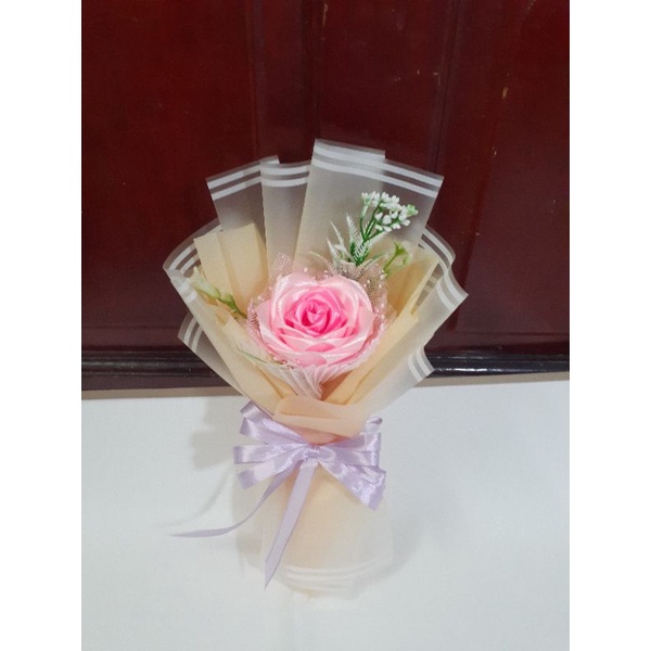 Hoa ruy băng bó 1 bông siêu xinh