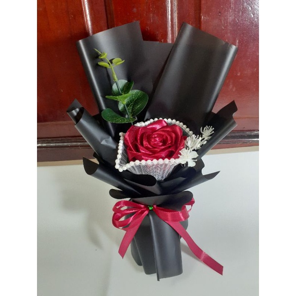 Hoa ruy băng bó 1 bông siêu xinh