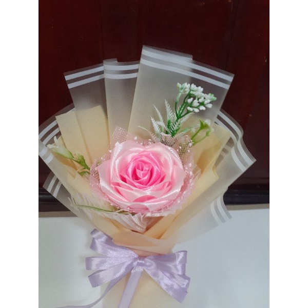 Hoa ruy băng bó 1 bông siêu xinh