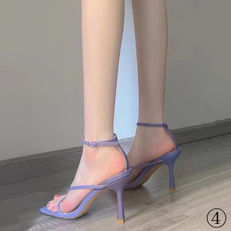 Giày Sandal Cao Gót Mũi Vuông Phong Cách Hàn Quốc Thời Trang Mùa Hè 2023