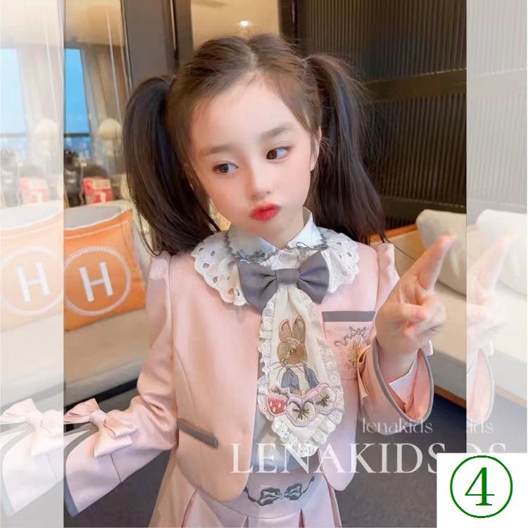 Chân Váy Đồng Phục Xếp Ly Thêu Họa Tiết Phong Cách Preppy Mẫu Mới 2023 Thời Trang Xuân Thu Cho Bé Gái