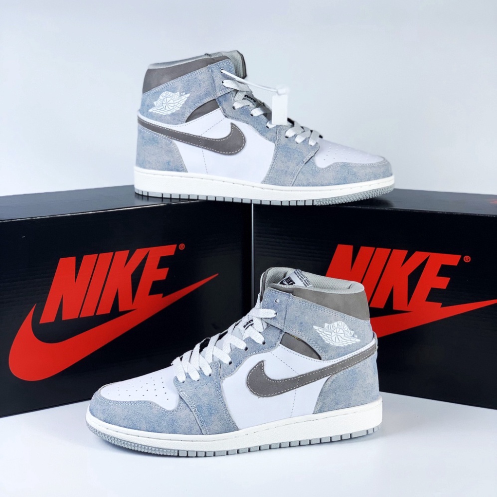 S1 Giày JorDan 1 Cổ Cao HYPER ROYAL Nam Nữ, Giày Sneaker JorDan 1 High xanh loang Đá FULL .