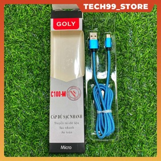 Cáp sạc micro goly c100m dây dù chống đứt,dây sạc nhanh 5v-2.4a dài 1m cho các dòng điện thoại