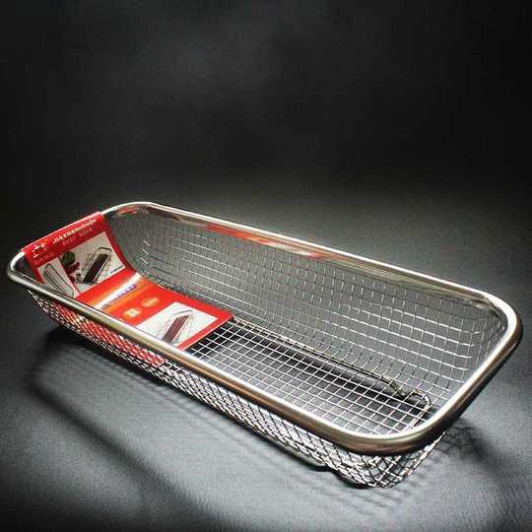 Rổ lưới inox hình chữ nhật có chân thoát nước đủ kích thước