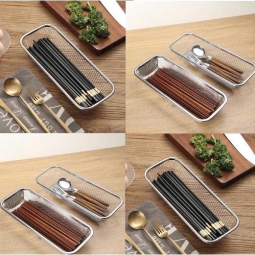 Rổ lưới inox hình chữ nhật có chân thoát nước đủ kích thước