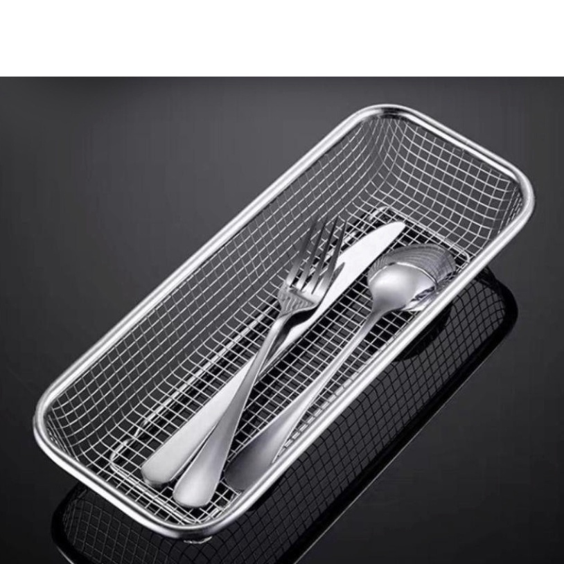 Rổ lưới inox hình chữ nhật có chân thoát nước đủ kích thước