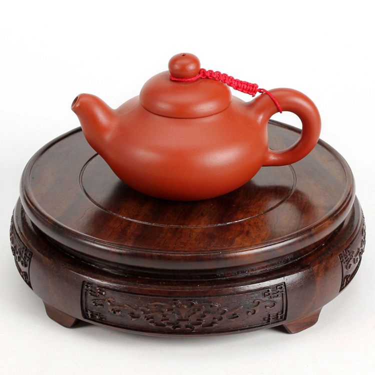 Đế Gỗ Mun Hình Tròn Chạm Khắc Tinh Xảo Lót Bình Hoa Phong Cách Phật Giáo