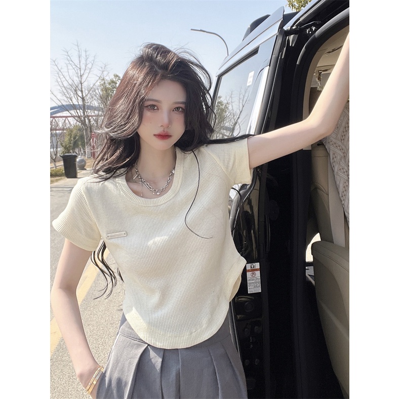 Áo Thun Tay Ngắn Dáng Ôm Dễ Phối Đồ Hợp Thời Trang