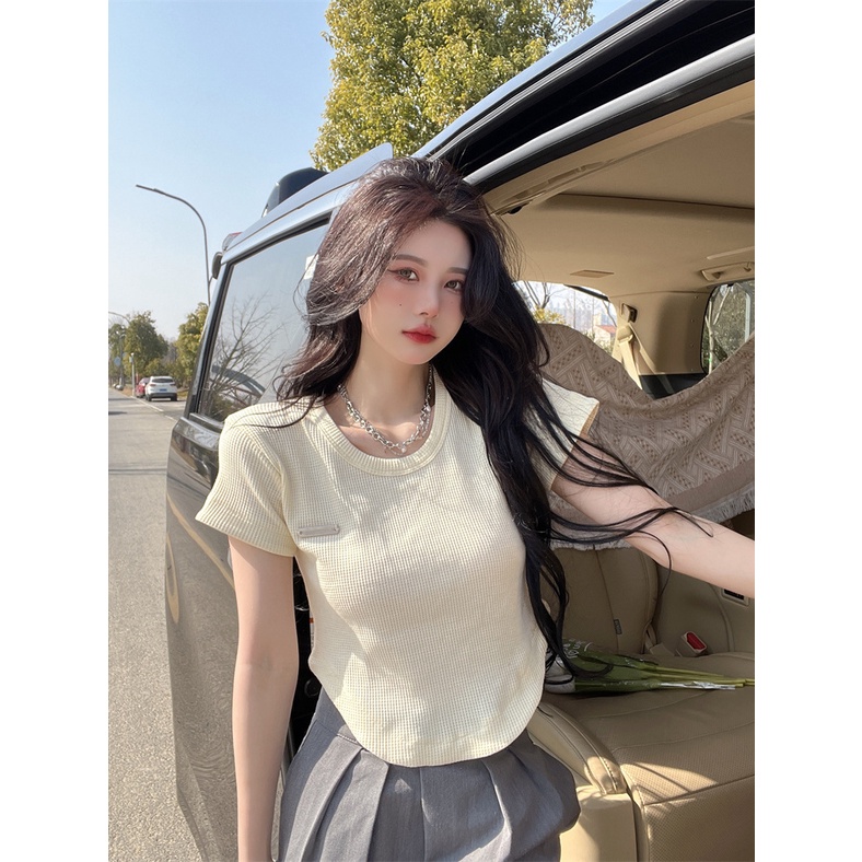 Áo Thun Tay Ngắn Dáng Ôm Dễ Phối Đồ Hợp Thời Trang