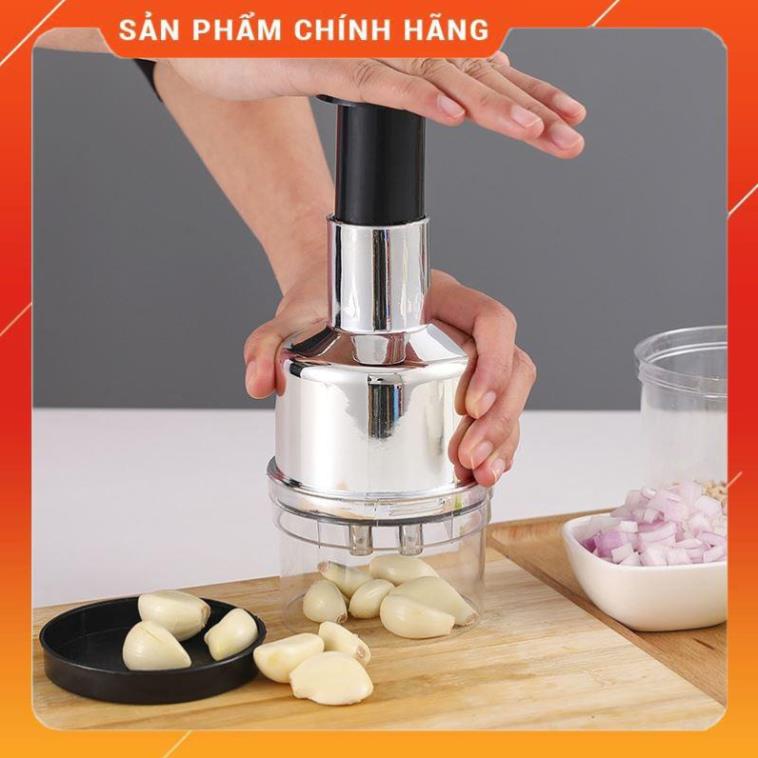 Dụng cụ giã dập, xay hành tỏi ớt nhà bếp inox cầm tay dễ dàng vệ sinh nhanh gọn