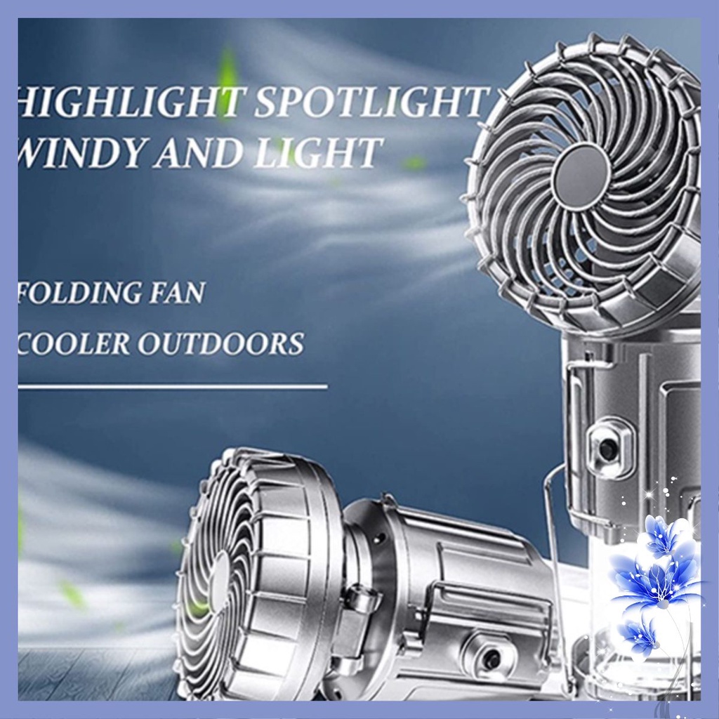 Đèn bão LED Năng Lượng Mặt Trời Đa Năng 3 Trong 1 tích hợp quạt, đèn pin, sạc điện thoại tiện lợi - VV288