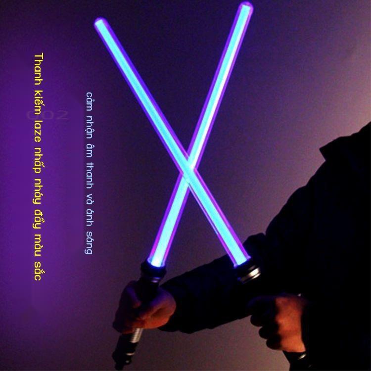 ﹊▽✖x57an2f4gfSet 2 Thanh Kiếm Ánh Sáng Lấp Lánh 1 Cái "Star Wars” Đồ Chơi Hóa Trang Saber Dành Cho Trẻ Em Làm Q