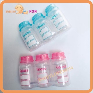 Bộ 3 bình trữ sữa mẹ cổ nhỏ 125ml upass up0101w - thái lan
