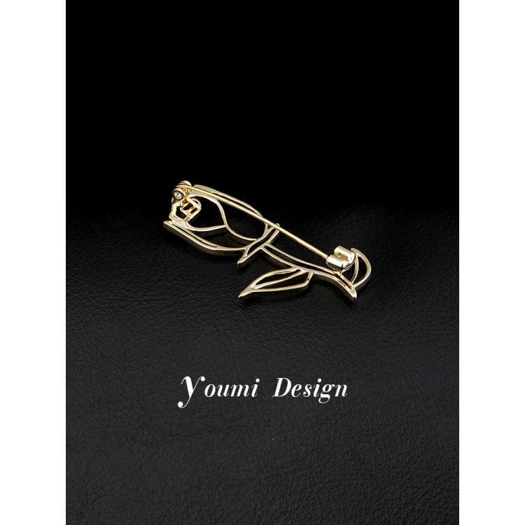 Trâm Cài Áo Hình Hoa Hồng Thời Trang Cao Cấp Dễ Phối Đồ Dành Cho Nữ