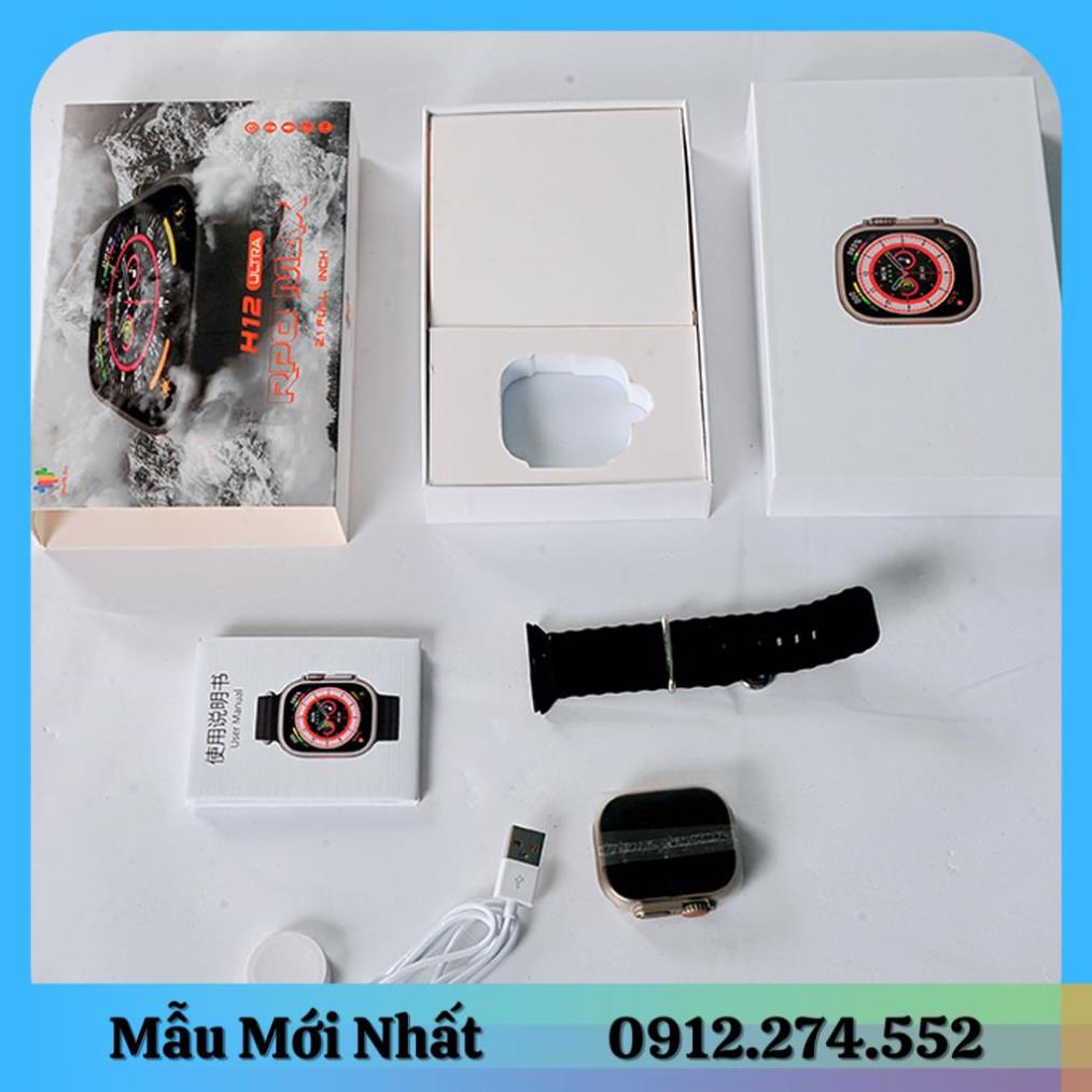 🌟Đồng Hồ Thông Minh H12 Ultra Max 🌟| Màn Hình 2.05 inch | Nhận Full Thông Báo | Giao Diện Menu Tổ Ong🌟