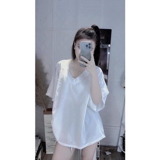 Áo thun cổ tim trơn chất cotton nhẹ mát Haiphuc