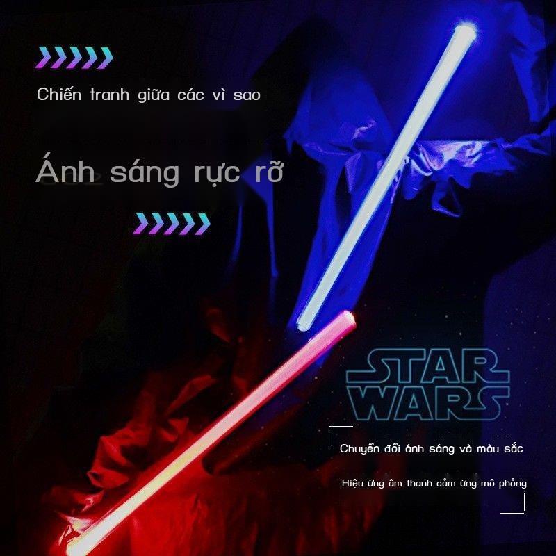 ☒⊕lvl223gy7vSet 2 Thanh Kiếm Ánh Sáng Lấp Lánh 1 Cái "Star Wars” Đồ Chơi Hóa Trang Saber Dành Cho Trẻ Em Làm Qu