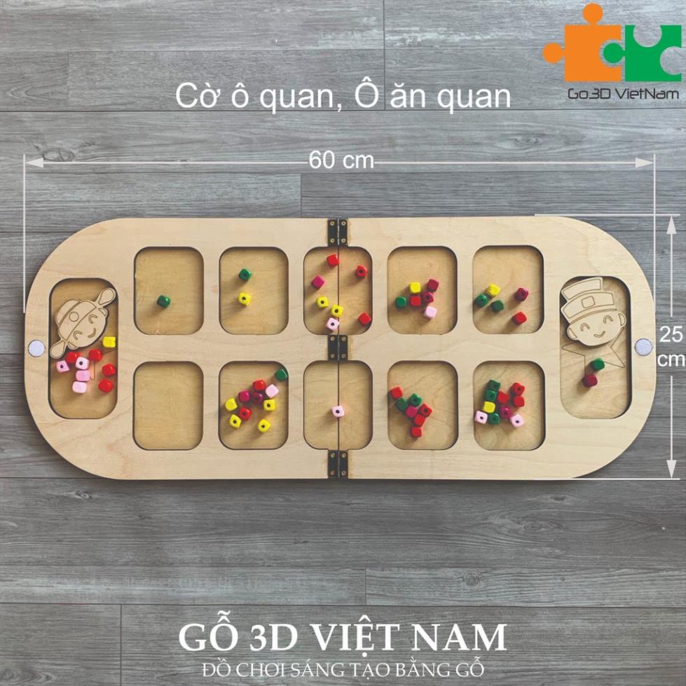 Ô ăn quan, cờ ô quan, trò chơi dân gian ô quan bằng gỗ