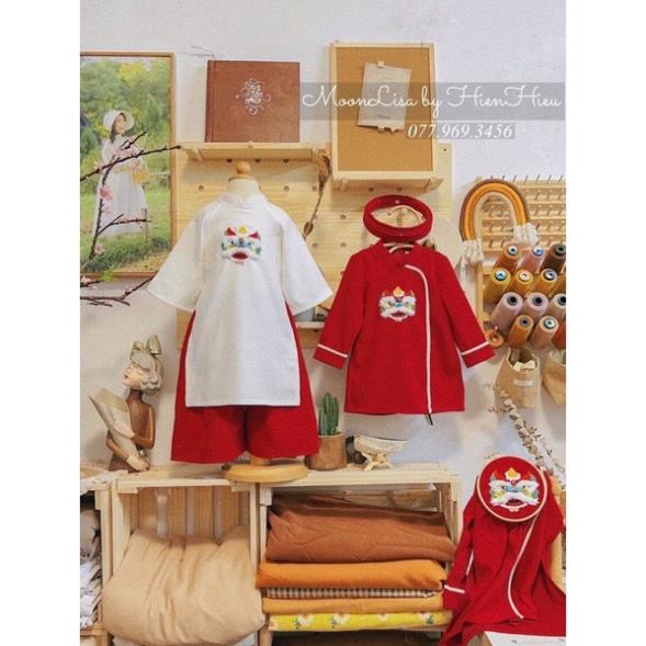 ÁO DÀI CHĂN CÔNG PHƯỢNG XANH ĐỎ - Nhà Moonlisa