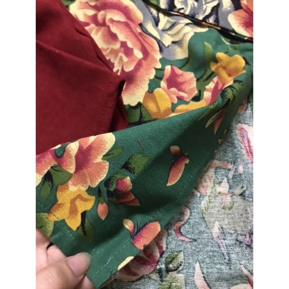 ÁO DÀI CHĂN CÔNG PHƯỢNG XANH ĐỎ - Nhà Moonlisa