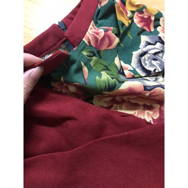 ÁO DÀI CHĂN CÔNG PHƯỢNG XANH ĐỎ - Nhà Moonlisa