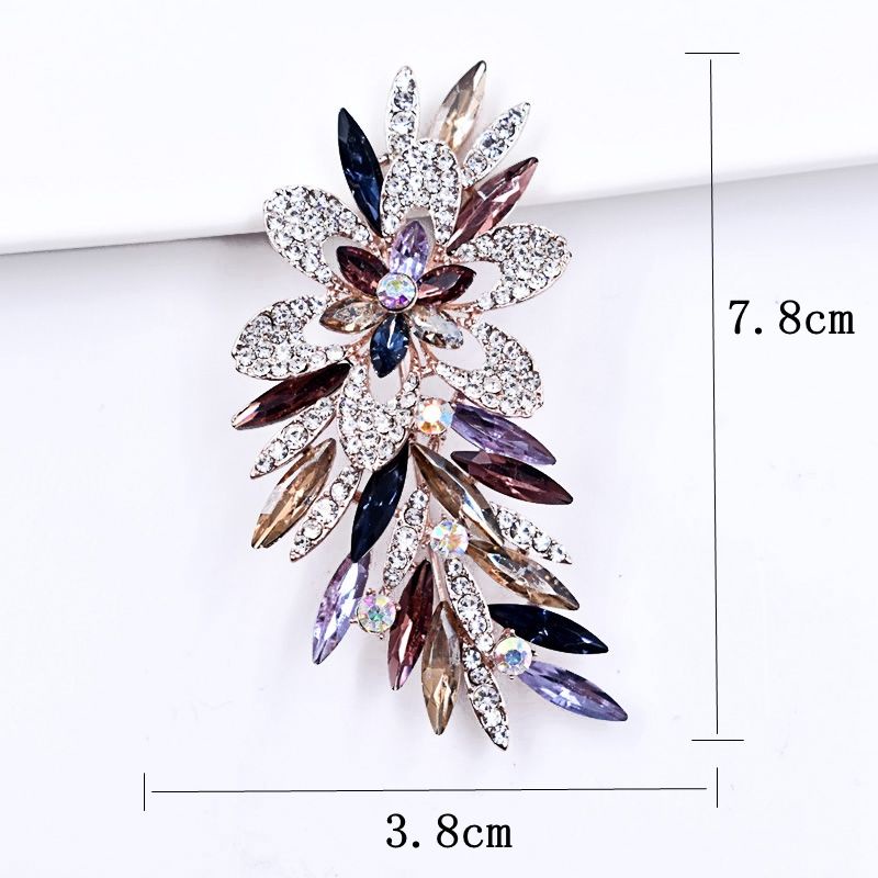 Ghim Cài Áo Hình Lá Đính Ngọc Trai Đơn Giản Sang Trọng Phong Cách Hàn Quốc