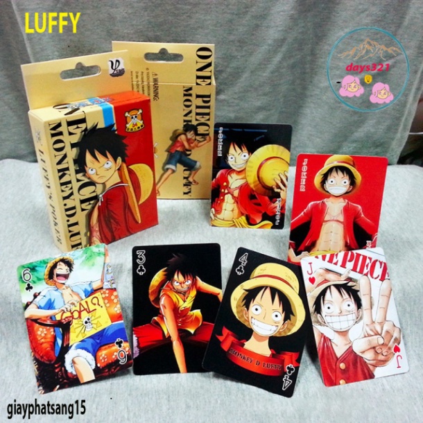 Bộ bài tú lơ khơ One Piece Luffy 54 ảnh sự so sánh in ấn hình anime manga
