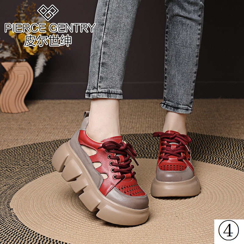 Giày Sandal Đế Xuồng Thiết Kế Đục Lỗ Siêu Nhẹ Màu Sắc Retro Thời Trang Mùa Hè 2023 Cho Nữ