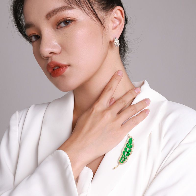 Trâm Cài Áo Đính Đá Xanh Lá Thiết Kế Sang Trọng Thời Trang Năm 2022 Cho Nam Và Nữ