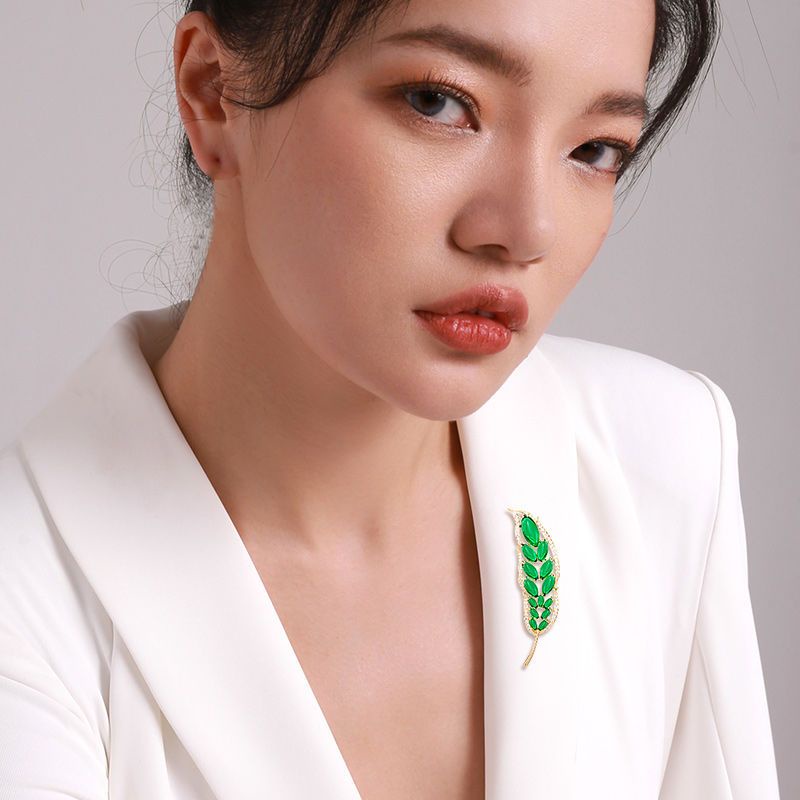 Trâm Cài Áo Đính Đá Xanh Lá Thiết Kế Sang Trọng Thời Trang Năm 2022 Cho Nam Và Nữ