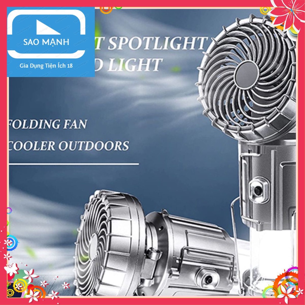 Đèn bão LED Năng Lượng Mặt Trời Đa Năng 3 Trong 1 tích hợp quạt, đèn pin, sạc điện thoại tiện lợi - VV288