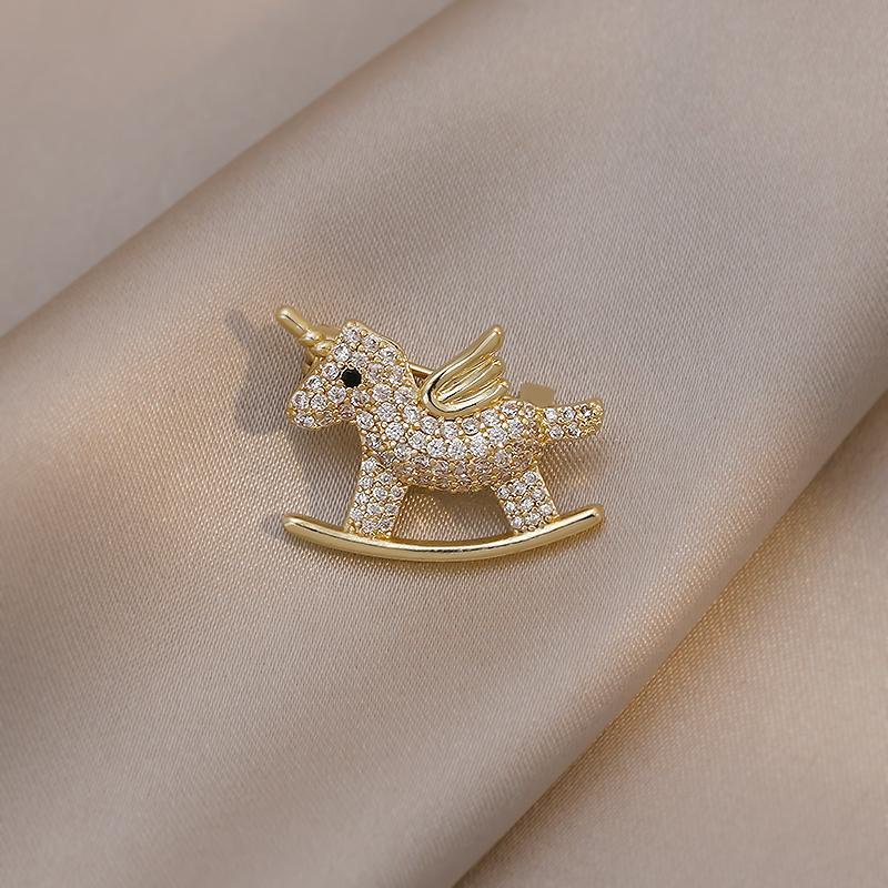 Ghim Cài Áo Hình Khủng Long Đính Pha Lê Dễ Thương Cao Cấp Phong Cách Nhật Bản
