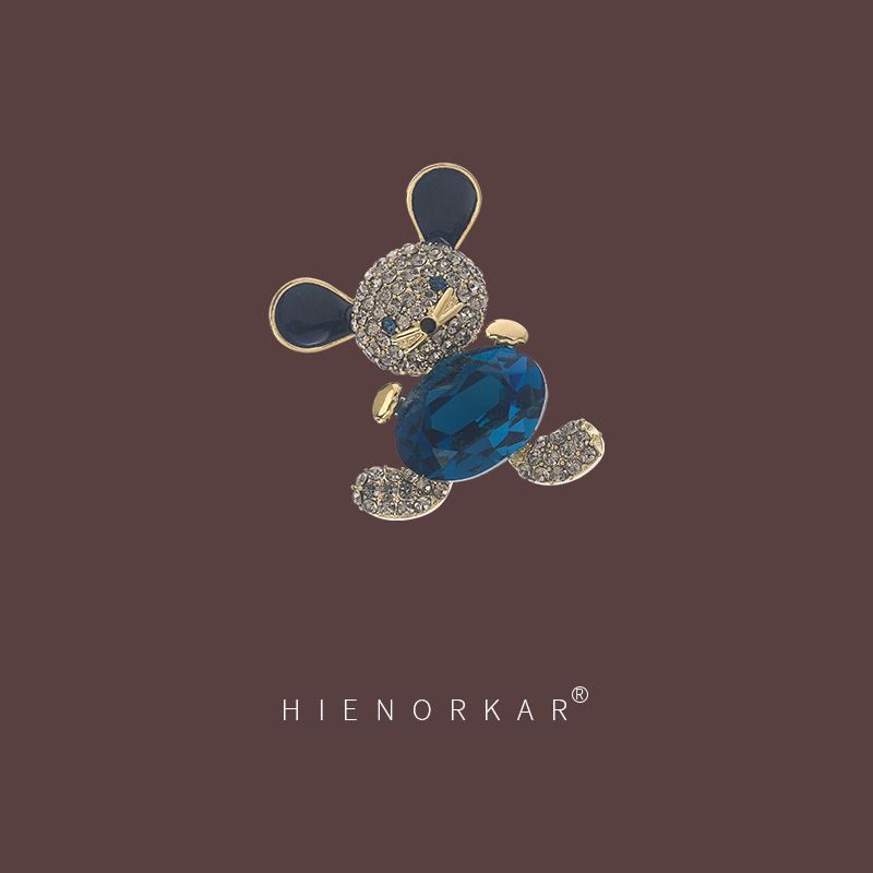 Ghim Cài Áo Hình Chú Gấu mini Đính Pha Lê Sang Trọng Chống Ánh Sáng Kiểu Nhật Bản