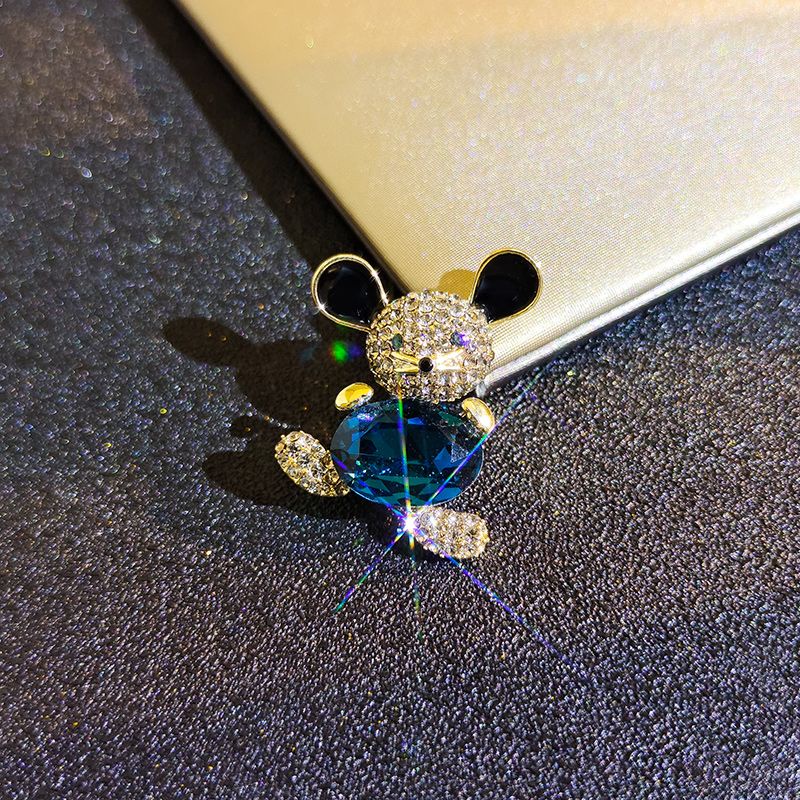 Ghim Cài Áo Hình Chú Gấu mini Đính Pha Lê Sang Trọng Chống Ánh Sáng Kiểu Nhật Bản