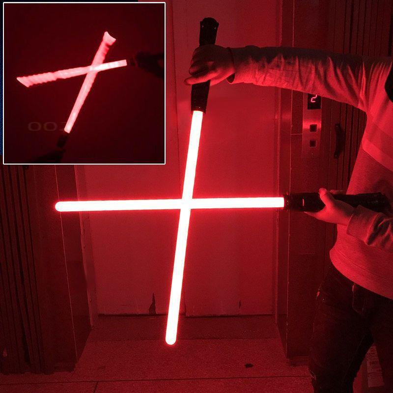 ✆spi6s36naeSet 2 Thanh Kiếm Ánh Sáng Lấp Lánh 1 Cái "Star Wars” Đồ Chơi Hóa Trang Saber Dành Cho Trẻ Em Làm Quà