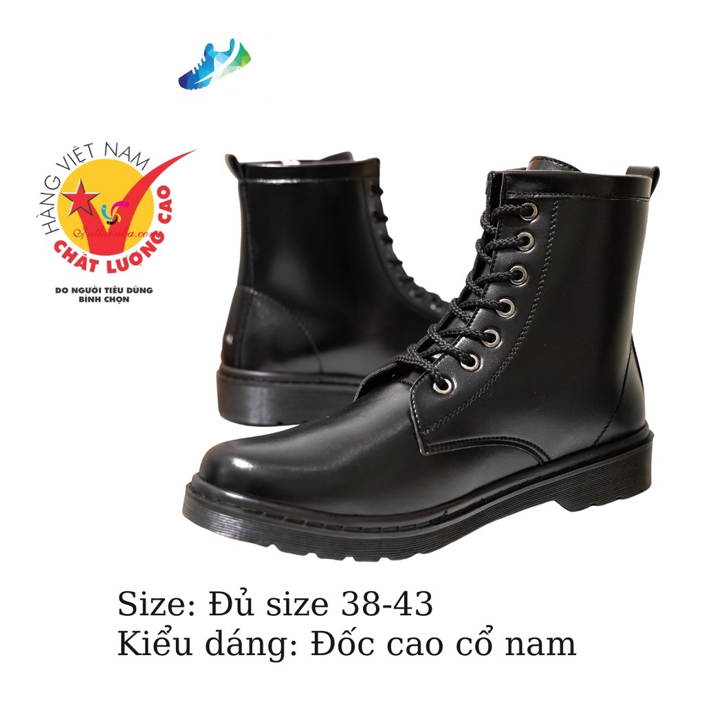 ⚜️ 𝔹𝕆𝕊𝕊 𝕊ℍ𝕆𝔼𝕊 Giày combat boots nam cao cổ, đế khâu chắc chắn-mã DCC01