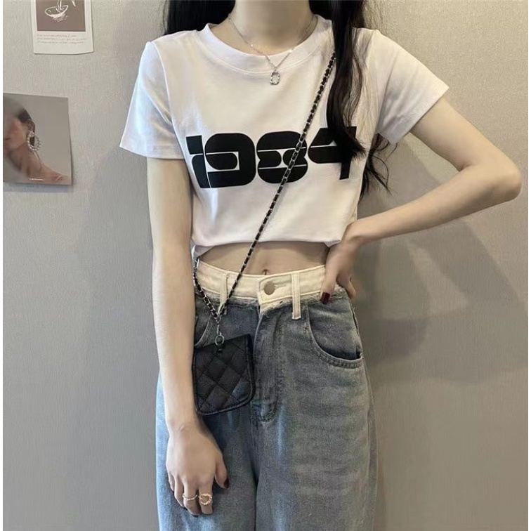 Áo Thun Tay Ngắn Cổ Tròn Dáng Rộng Phong Cách Hàn Quốc Thời Trang Mùa Hè Xinh Xắn Cho Nữ