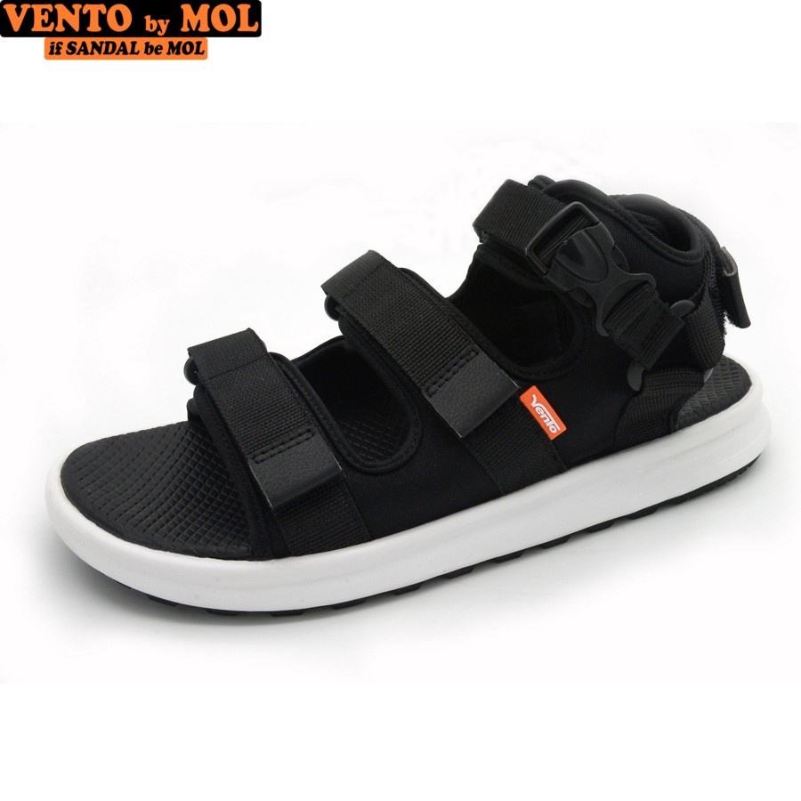 Sandal nam nữ unisex Vento 3 quai ngang NB03B màu đen