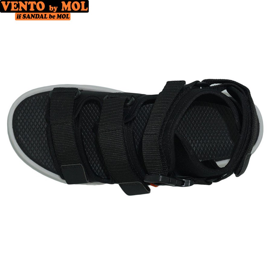 Sandal nam nữ unisex Vento 3 quai ngang NB03B màu đen