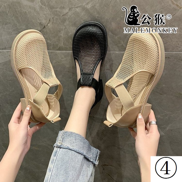 Giày Sandal Thể Thao Mùa Hè 2023 Gót Dày Phối Lưới Rỗng Phong Cách Roman Cho Nam Và Nữ