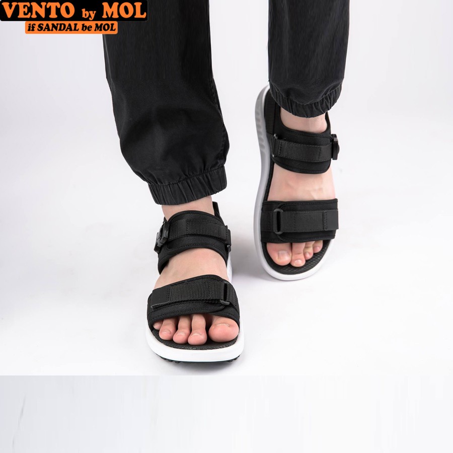 Sandal nam nữ unisex Vento 2 quai ngang NB01B màu đen